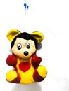 Chennai, India - MarchÃ¢â¬Å½ Ã¢â¬Å½11Ã¢â¬Å½th Ã¢â¬Å½2020 : Mickey mouse toy hanging on wall isolated on white background Royalty Free Stock Photo